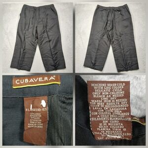 Cubavera Linen Blend Pants Mens XL (40–42) Charcoal Gray Drawstring